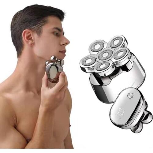 2021 New Style 6 in 1 Rechargeable Electric Shaver 6 Floating Heads Bald Electric Shaver Grooming Kit shaver for men