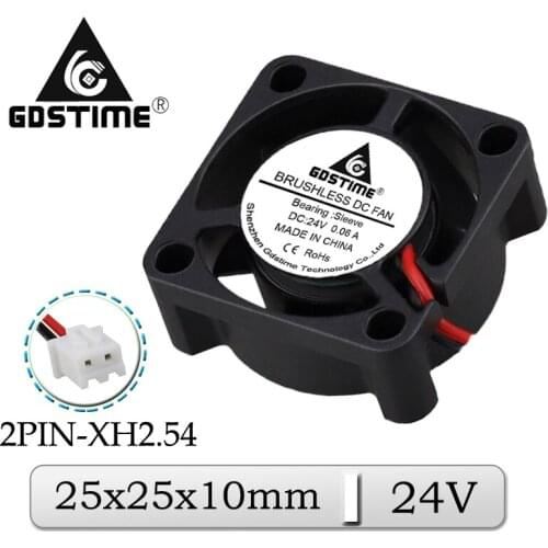 5Pcs/Lot Gdstime DC 24V 25mmx25mmx10mm 25mm Mini Axial Cooler Fan 2510 2cm Brushless Micro Exhaust Radiator Cooling Fan