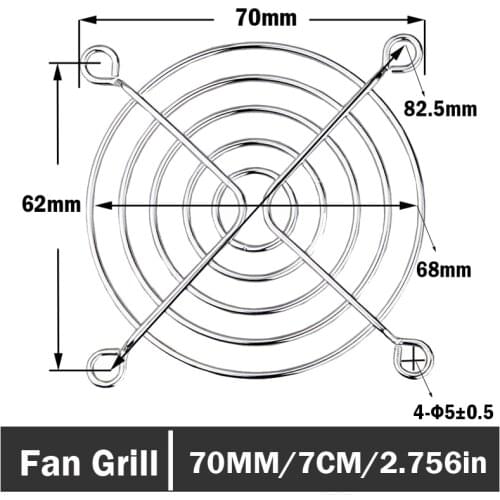 50 Pieces 70mm CPU Cooling Fan Grill Metal Wire Finger Guards