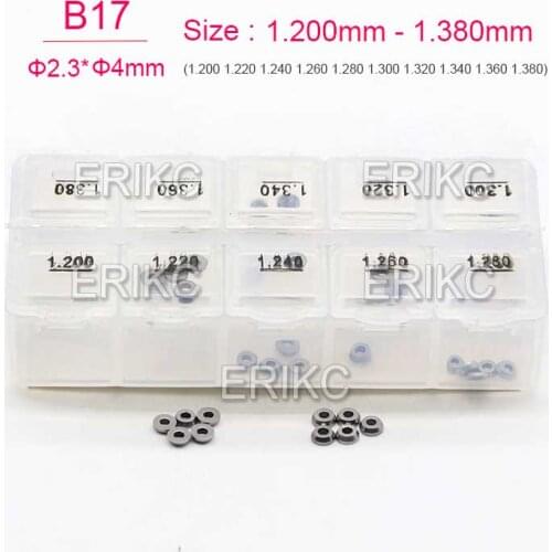 50 pcs B17 1.20~1.38 Fuel System Parts Common Rail Injectors Solenoid Valve Spring Gap Adjusting Washer Shim B17 for Denso