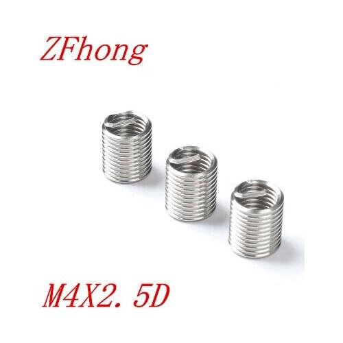 50pcs M4 M4*2.5D stainless steel wire thread insert