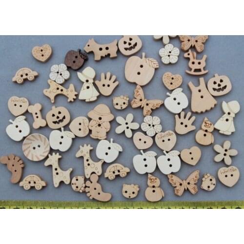 500 pcs DIY Kawaii Wood Button Mix wood button 12-25mm free shipping sampler mix set