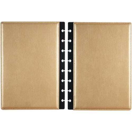 A5 Mushroom Discbound Notebook Leather Cover 8 Holes Loose Leaf Spiral Planner Binding Cover Office School Stationery