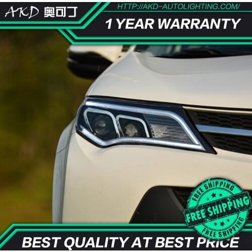 AKD tuning cars Headlight For Toyota RAV4 RAV 4 Headlights LED DRL Running lights Bi-Xenon Beam Fog lights angel eyes Auto level