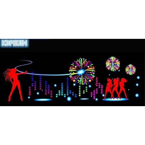 Car styling neon light car LED music Rhythm sticker for SsangYong korando kyron rexton 2 rodius actyon sport accessories 90*25cm