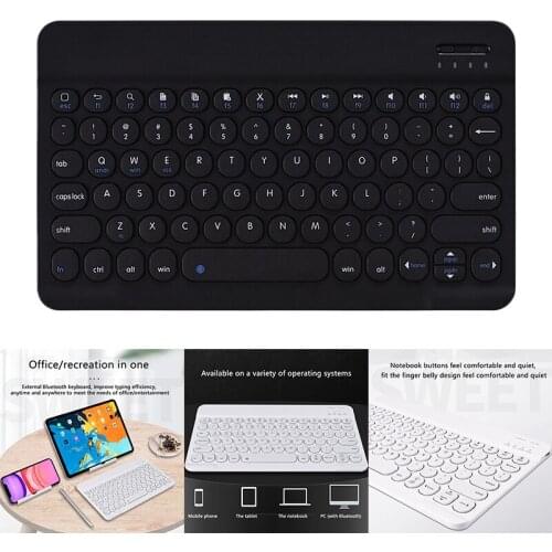 Bluetooth Keyboard, 10-Inch Wireless Mute Mini Portable Keyboard for Tablet Computers Such As Apple and Huawei
