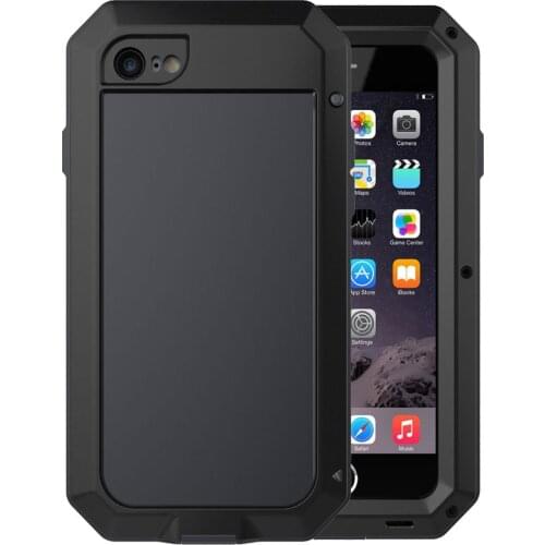 For iPhone 11 Pro Max Case Xs Xr X 8 7 Plus SE 2nd 2020 Armor Cover with Screen Glass Shockproof Doom Waterproof Metal Aluminum