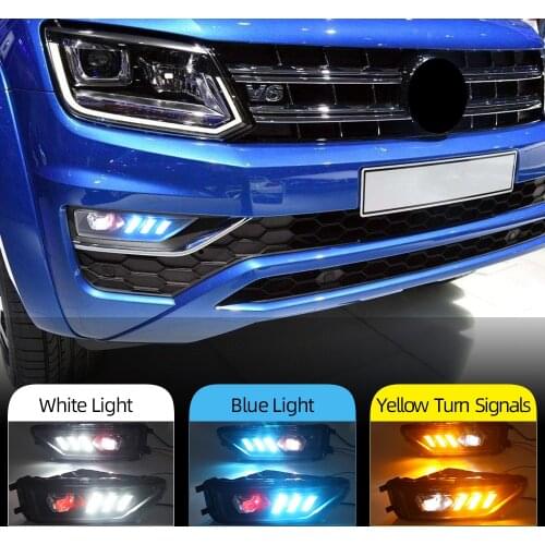 CSCSNL 2PCS Front Bumper Light LED Fog Lights with Turn Signal DRL Daytime Running Light for VW Amarok 2016 2017 2018 2019