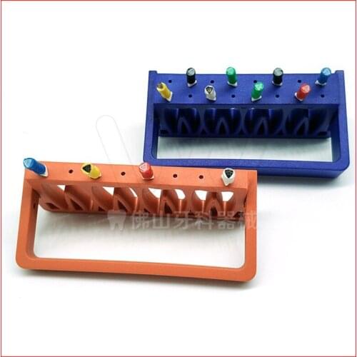 Dental bur holder placement box 8 hole teeth shape dental lab instrument dentistry Root Canal File Holder Disinfection