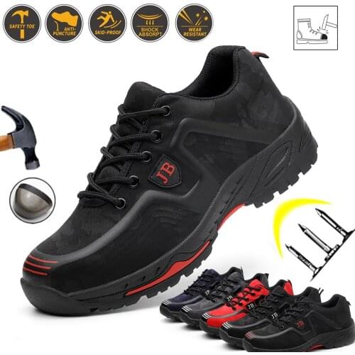 Men Women Deodorant and Breathable Safety Work Sneakers Steel Head Anti-puncture Anti-smashing Indestructible Construction Shoes