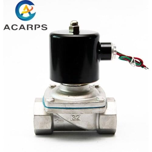 DN32 Normally Closed Stainless Steel Solenoid Valve 220VAC 12VDC 24VDC Solenoid Valve 1-1/4 inch
