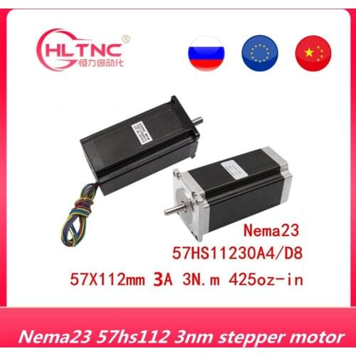 1pcs Nema 23 Stepper Motor 57HS 57X112 3A 3N.m 4-lead motor 112mm 425oz-in for 3D printer for CNC engraving milling machine
