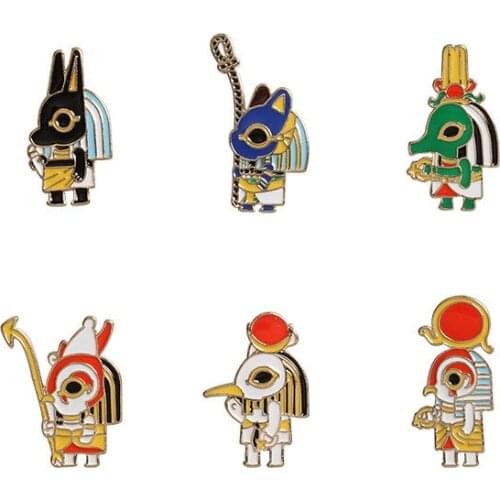Egyptian Pharaohs Pins and Brooches for Women Men Lapel Pin Backpack Bags Hat Badge