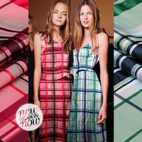 Summer Palace really double printing cotton blended fabrics Plaid Dress Shirt cotton fabric wholesale high quality silk cloth