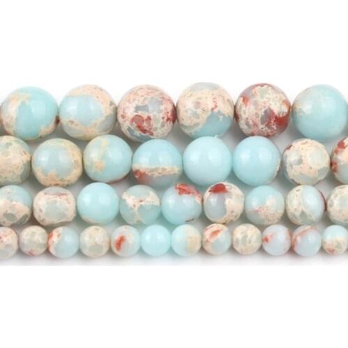 4/6/8/10/12mm Snakeskin Blue ShouShan Stone Beads Round For Diy Bracelet Accessories Jewellery Making 15inch
