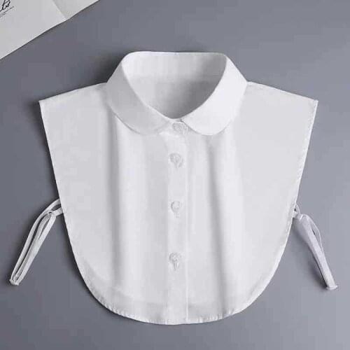 Fake Collar For Shirt Detachable Collars Solid Lapel Blouse Top Men Women Black White Clothes Accessories