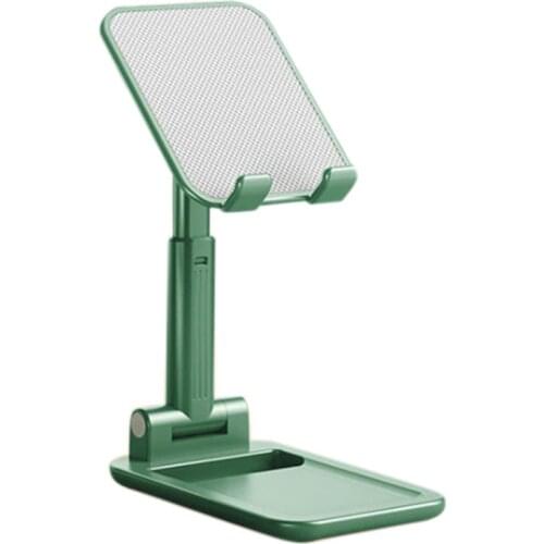 Metal Desktop Folding Phone Holder Tablet Universal Stand Support Adjustable Mobile Phone Holder Mount(Green)