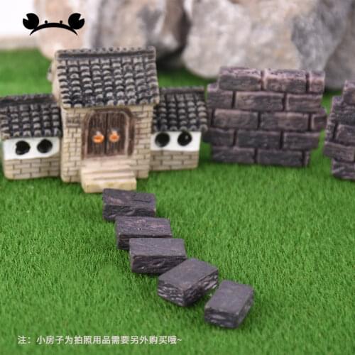 20pcs Dollhouse mini Furniture Miniature Doll Accessories Chinese Style Blue Plastic Brick Wall