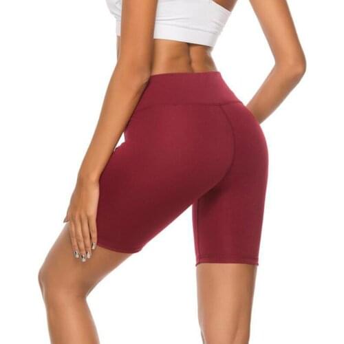 Fashion Womens Fitness Sport Shorts 2020 Summer New Hot Casual Pure Color Bottoms Comfortable Elastic Waist Slim Shorts