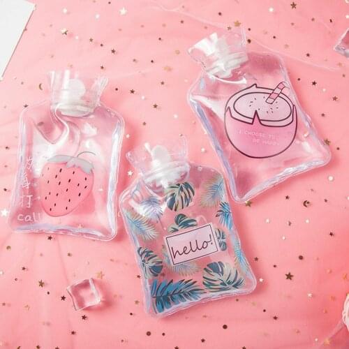 Cartoon Reusable Ice Pack Cute Mini Transparent Hand Warmer Hot Bottle Water Injection Hand Warmer Stomach Reusable Ice Pack
