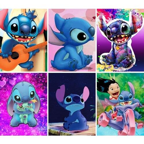 5D DIY Diamond Painting Cartoon Blue Little Monster Disney Mosaic Set Full Square Round Cross Stitch Embroidery Home Decor Gift