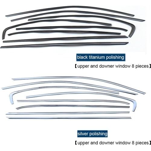 QHCP 8PCS Stainless Steel Car Window Trim Cover For Alfa Romeo Giulia 2017 2018 Exterior Body Decoration Car-Styling Accessories
