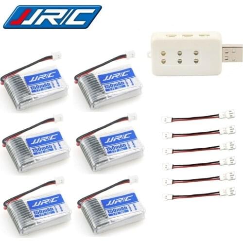 Original JJRC H20 battery 3.7V 150mAh For JJRC H20 Syma S8 M67 U839 RC Quadcopter Parts 3.7V Lipo Battery and 6pcs USB Charger