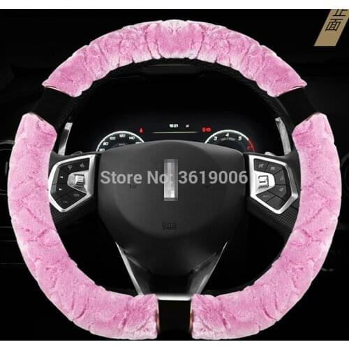 Fit for Size M 38cm universal D type winter Plush steering wheel cover Car Styling
