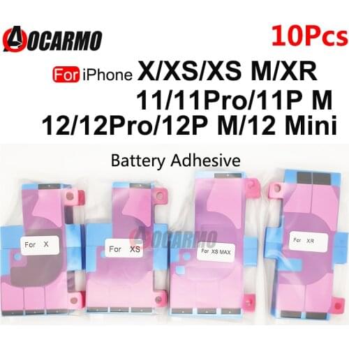 10Pcs/Lot For iPhone X XS MAX XR 11 12 Pro Max Mini 12mini Battery Easy Pull Adhesive Glue Sticker Glue Tape 11Pro Replacement