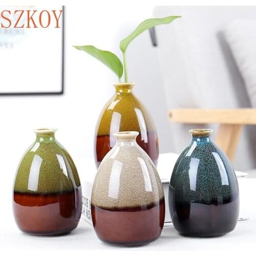 Modern Flower Vases for Homes Ceramic Vase Decoration Flower Glaze Flower Home Accessories Ceramic Craft Ornaments Green Plant