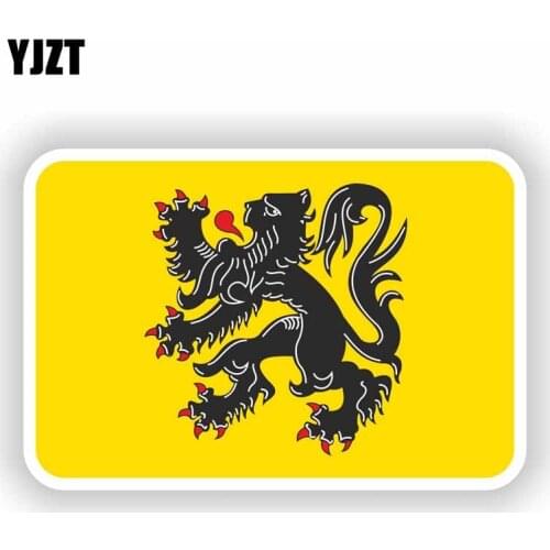 YJZT 12.2CM*8CM Car Helmet Bike Decal Flanders Belgium Flag Car Sticker 6-1723