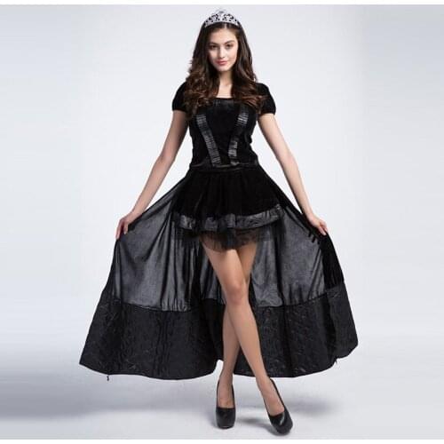 Women Halloween Costumes Luxury Vampire Witches QueenDevil Masquerade Costumes Victorian Period Costumes