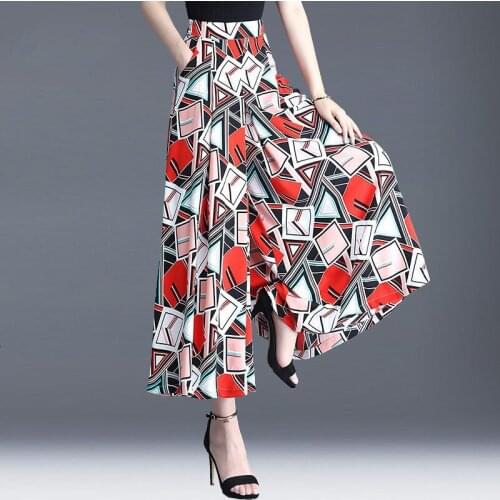 2021 Summer New Ice Silk Chiffon Pants Women Loose Thin High Waist Ankle Length Pants Fashion Elegant Plus Size Wide Leg Pants