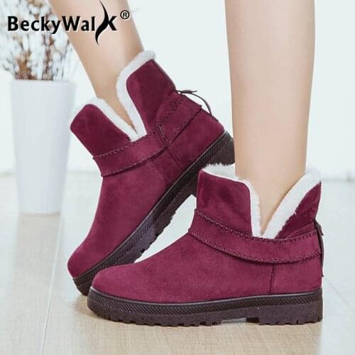 Winter Boots Woman shoes Brand Women Snow Boots High Quality Plush Short Boots for Women Warm Large Size 41 42 43 44 WSH3722