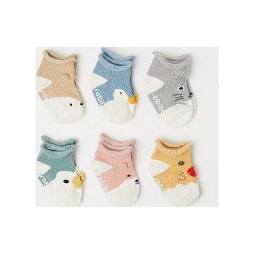 1 Pair Newborn Cotton Winter Autumn Baby Girls Boys Kids Socks Infant Animal Terry Warm Slippers Rubber Anti Slip Socks