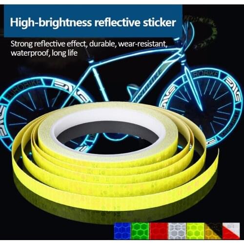 1PC Colorful Bicycle Reflective 1CM*8M Car Styling Reflective Stripe Tape Motorcycle Bike Body Rim Wheel Stripe Tape Stickers