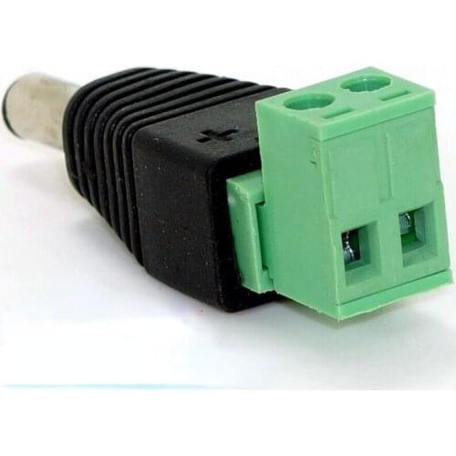 15pcs/lot CCTV Surveillance BNC Accessories DC Power Plug BNC Connector DC Male Elbow Adapter For CCTV IP Camera Power Supply