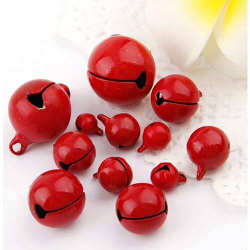 6-20mm Red Copper Spray Lacquer Christmas Open Bells Pendant Handmade Party DIY Crafts Accessories