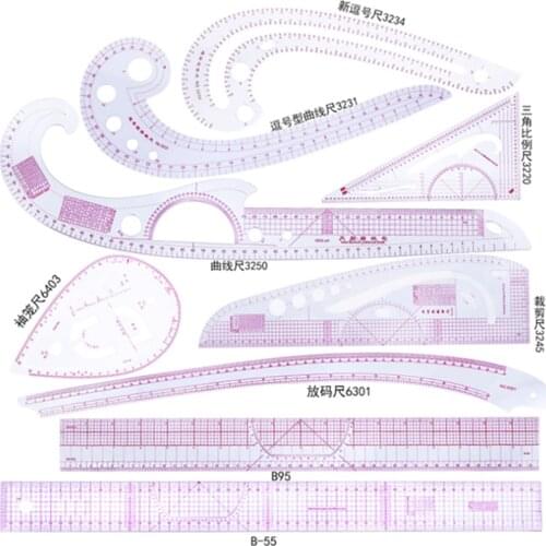 High Quality 9pcs Sewing French Curve Ruler Measure Dressmaking Tailor Drawing Template Craft Tool Set