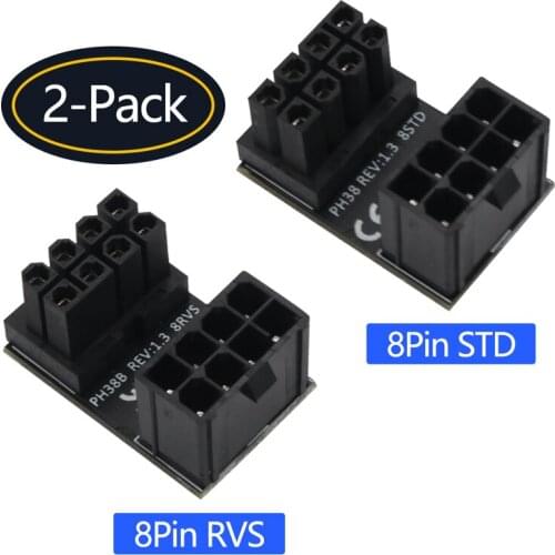 ATX 8pin Male 180 Degree Angled to 8Pin Female Power Adapter for Desktops Graphics Card Power Adapter ATX 8Pin Connector Adapter
