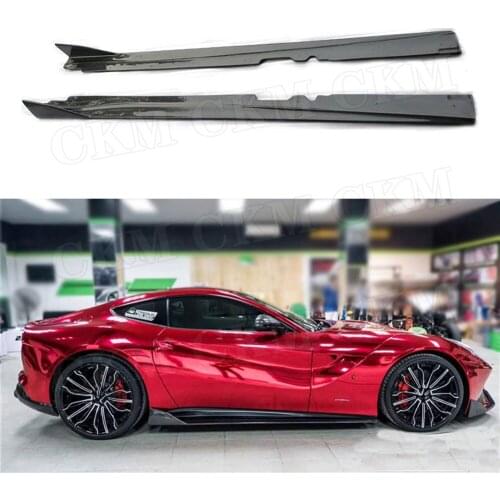 Carbon Fiber Side Skirts Aprons Under Door Guard Case for Ferrari F12 Berlinetta 2013 2014 2015 2016