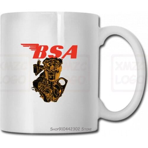 New Bsa Motorcycle Machine Logo Mens Black Mug Cup Size S 3Xl Women Men