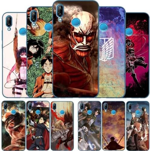 Attack on Titan case For Huawei P9 P10 P20 P30 P40 P smart Lite Plus Pro cases Y5 Y6 Y7 2017 2018 nova 3i soft Cover