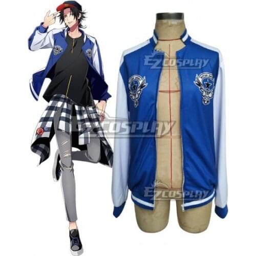 Hypnosis Mic Division Rap Battle Jiro Yamada MC.M.B Coat Blue Jacket Top Adult Halloween Outfit Clothings Cosplay Costume E001