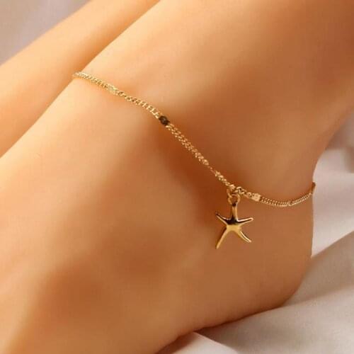 Summer Boho Starfish Women Anklet Foot Chain Jewelry Ankle Bracelet Femme Cheville Bijoux Pulseras Tobilleras Mujer Enkelbandje