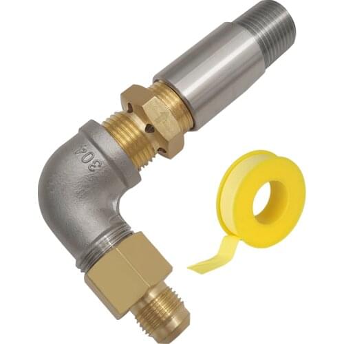 MENSI 1/2" Air Mixer Nozzle Sprayer Valve for Propane Gas Fire Pit in Stainless Steel, Brass High Capacity 90K BTU
