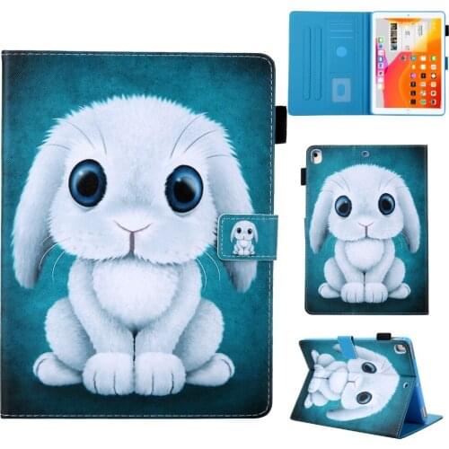 Cute Case For iPad 10.2 Case 2019 Cover For iPad 10.2" 7th Generation 2019 A2200 A2198 A2232 Case Fundas Rabbit Cat Tablet Kids