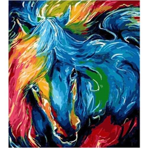 Colorful Horse Framed Pictures DIY Painting By Numbers Hand Painted On Canvas animal Oil Painting Unique Art Gift For Home Decor
