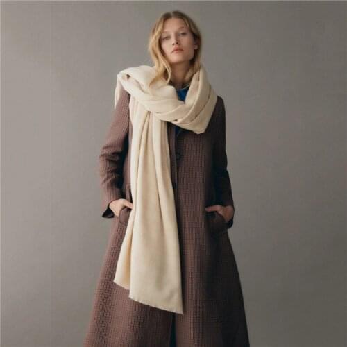 2020Europe and the United States Za home new solid color Plaid womens scarf without decoration, wool imitation thick warm shawl