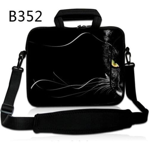 Black Cat Laptop Bag 13.3 14 15.6 17inch Notebook Case Sleeve For Macbook Air Pro 13 15 Computer Shoulder Handbag Briefcase Bags